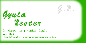 gyula mester business card